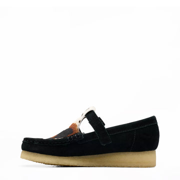 Clarks Originals Womens Wallabee T Bar Black Interest - Parasol Store