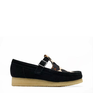 Clarks Originals Womens Wallabee T Bar Black Interest - Parasol Store
