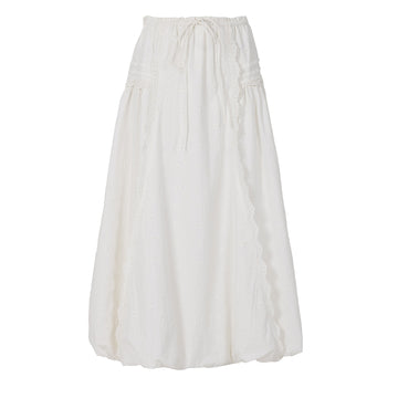 Damson Madder Agatha Puff Midi Skirt White - Parasol Store