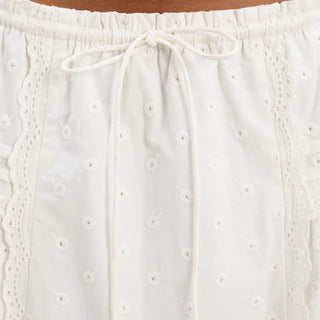 Damson Madder Agatha Puff Midi Skirt White - Parasol Store