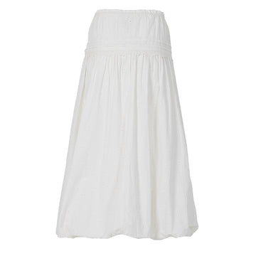 Damson Madder Agatha Puff Midi Skirt White - Parasol Store