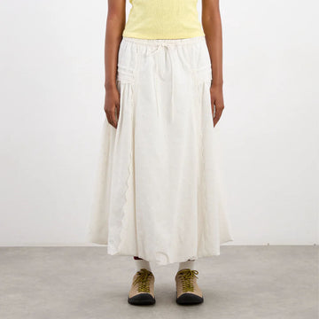 Damson Madder Agatha Puff Midi Skirt White - Parasol Store