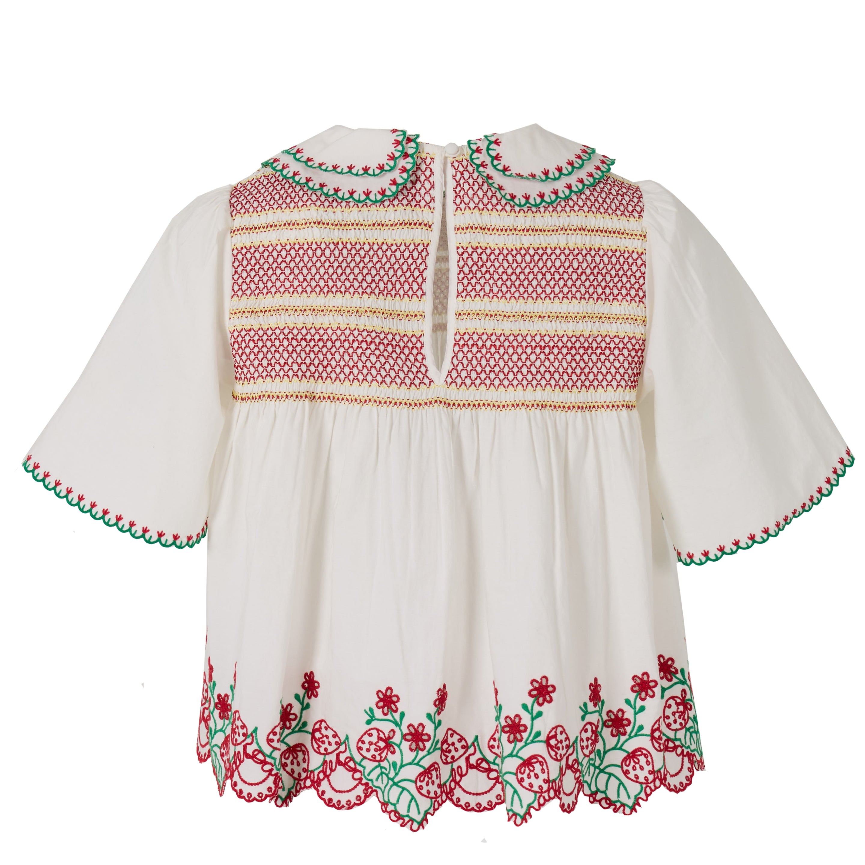 Damson Madder Andy Blouse White / Red Embrodiery