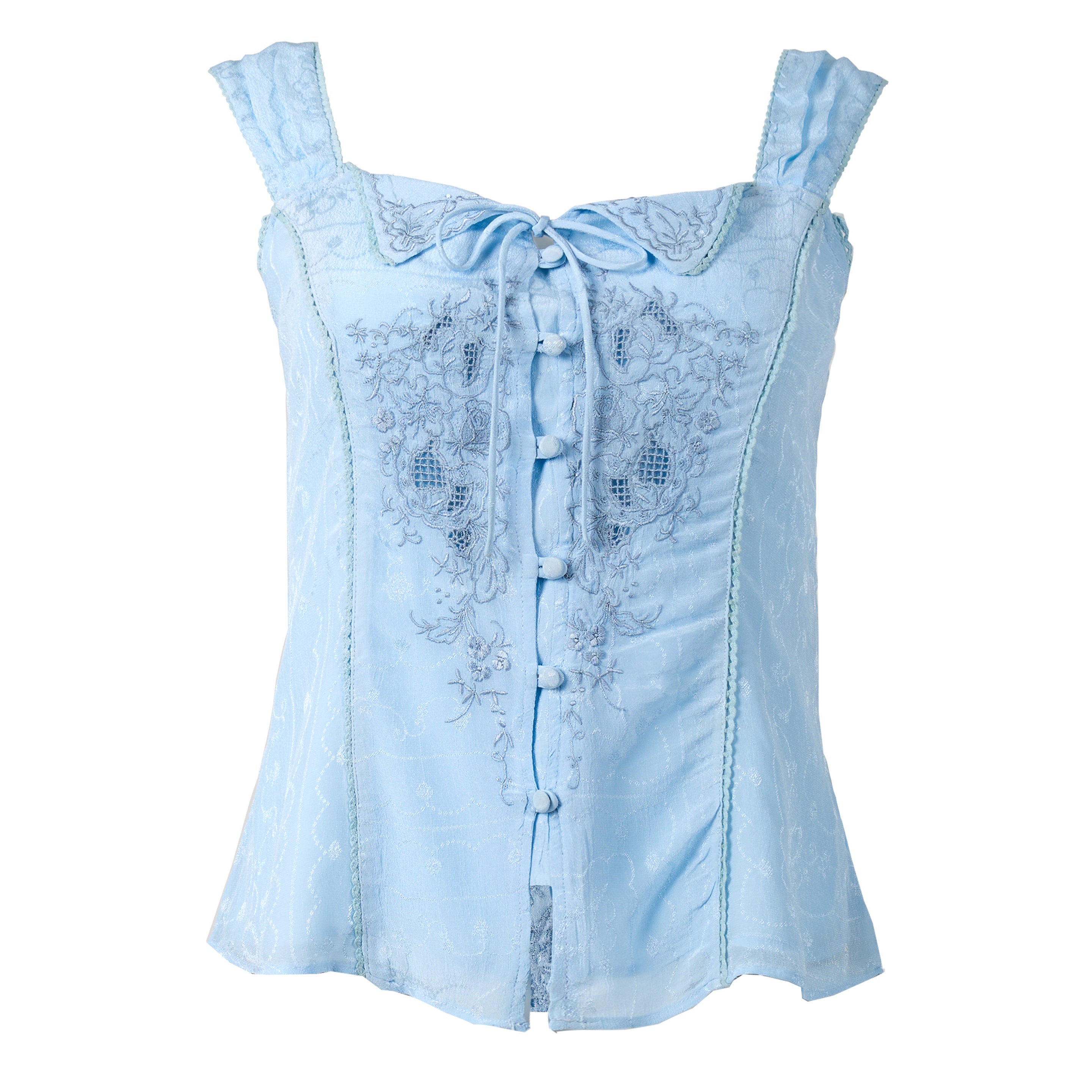 Damson Madder Charlotte Cami Blue Monika Jacquard
