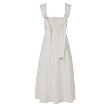 Damson Madder Fan Fan Midi Dress Patchwork Broderie - Parasol Store