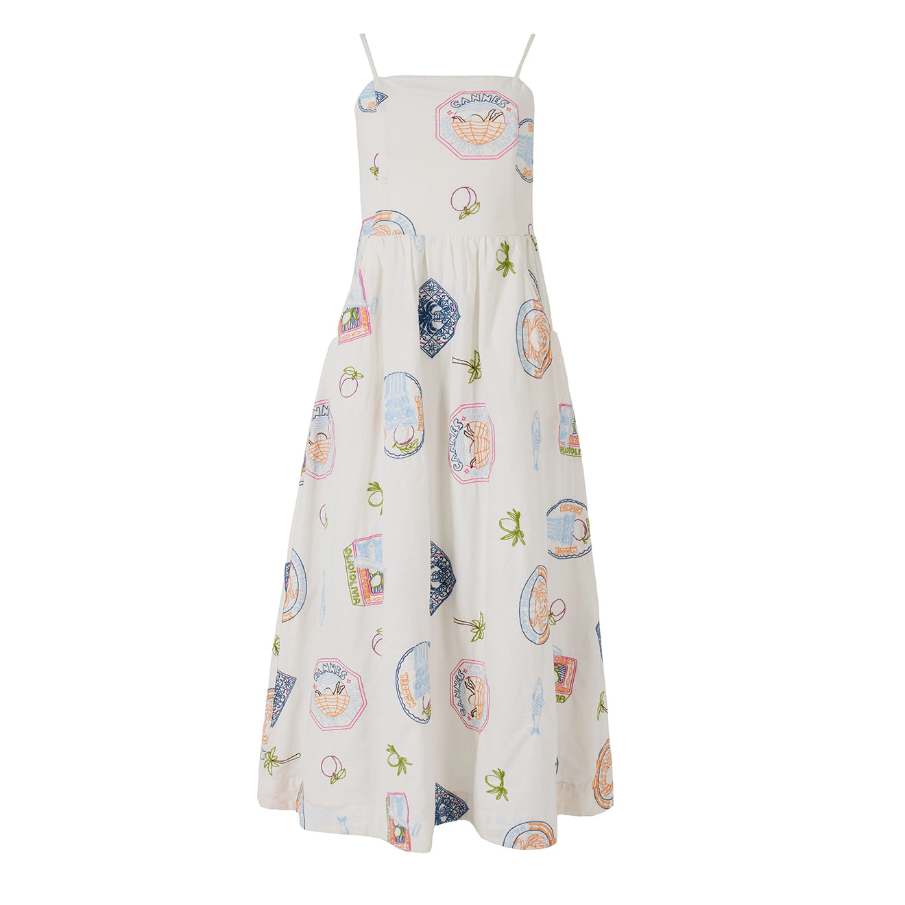 Damson Madder Peaches Midi Apron Dress Holiday Embroidery