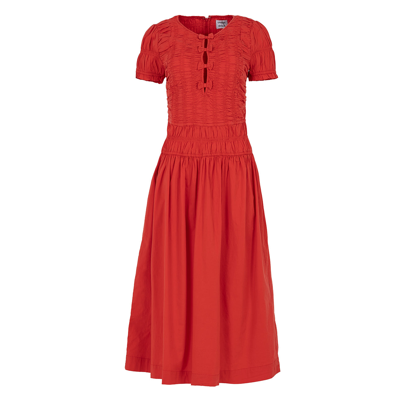 Damson Madder Saffy Midi Dress Red Alert - Parasol Store