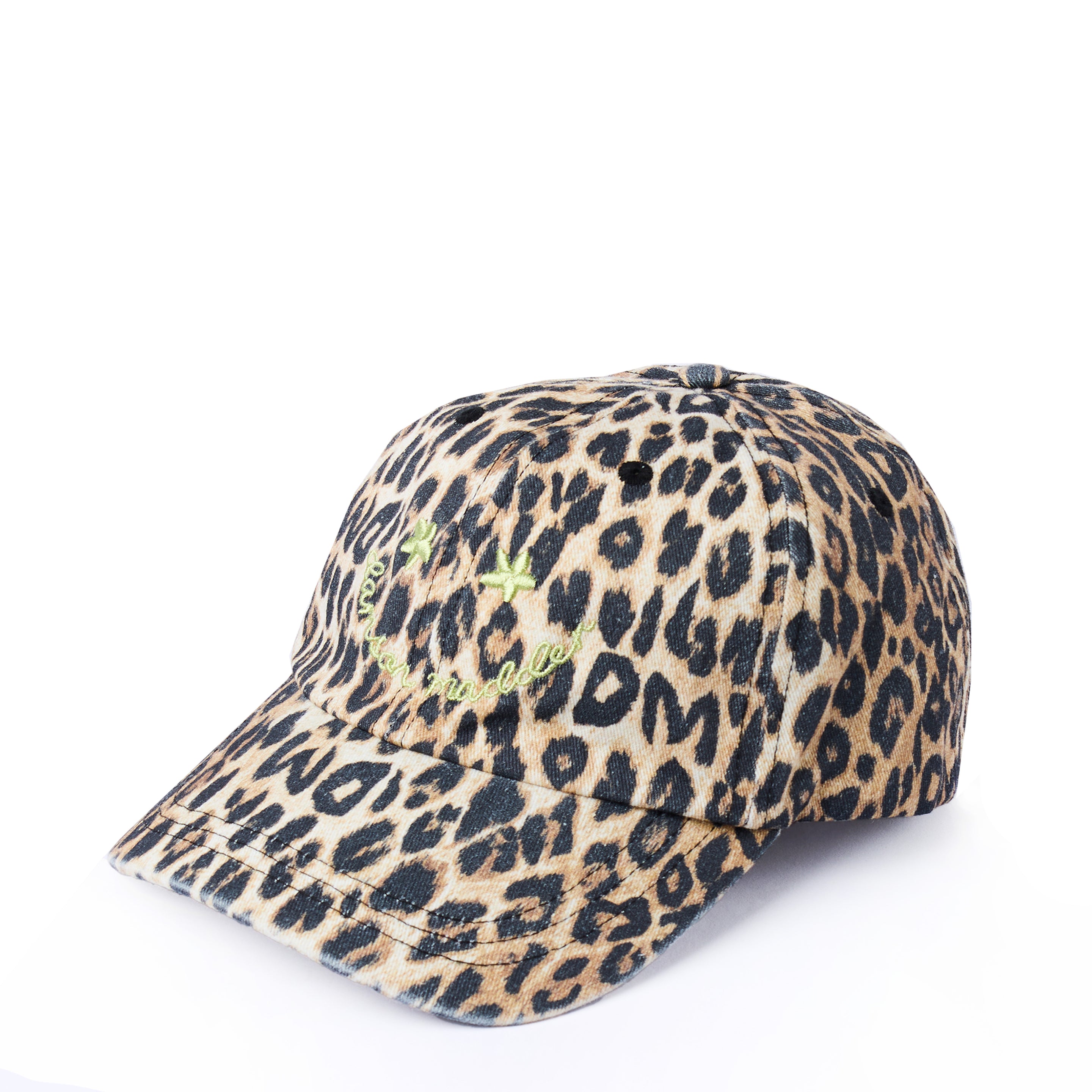 Damson Madder Smiley Cap Washed Leopard Print