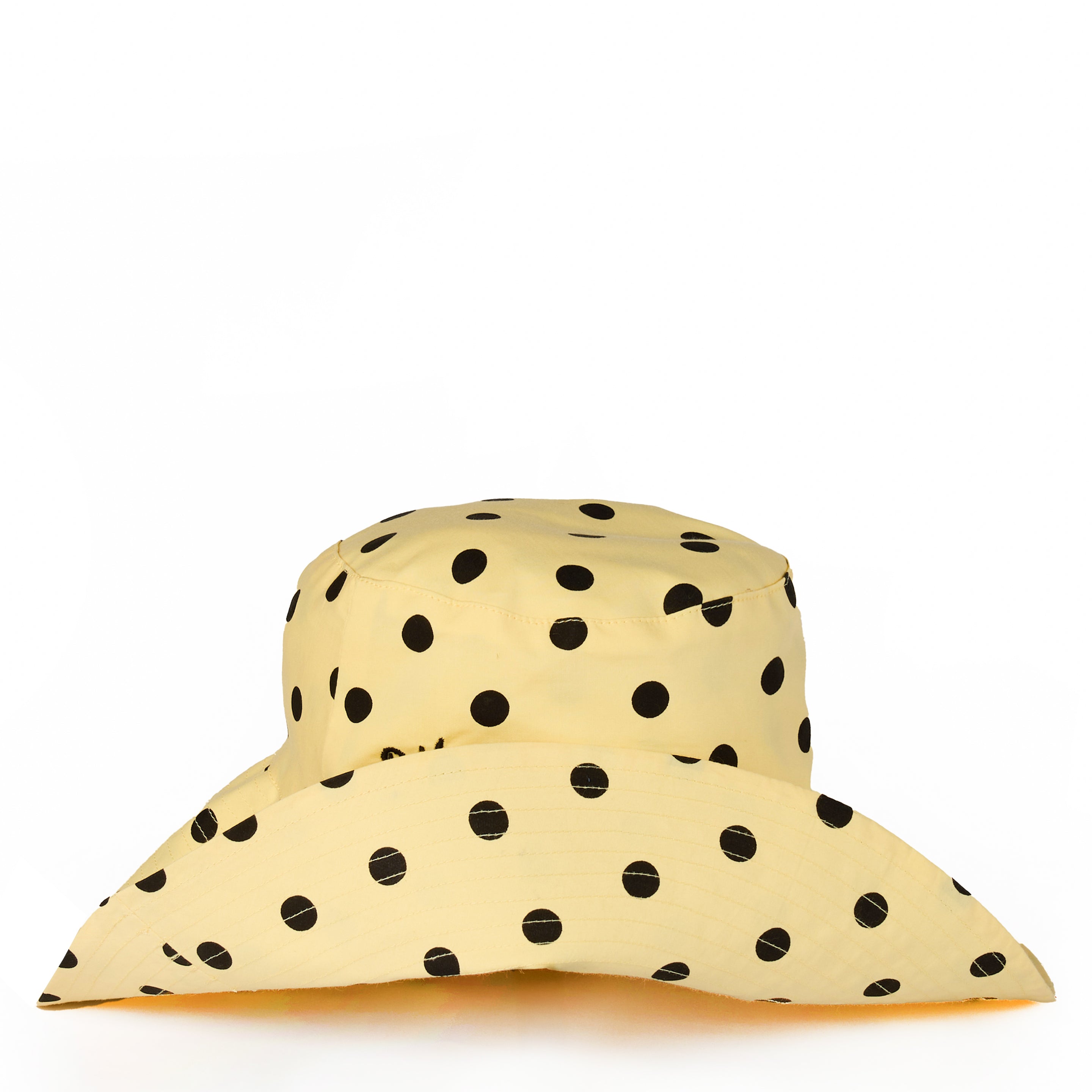 Damson Madder Sunhat Butter Yellow & Black Polka Dot