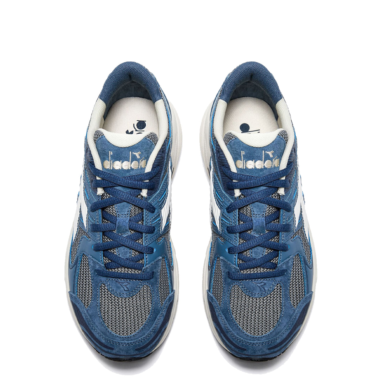 Diadora Mythos Star Pigskin Trainer Blue Dark Denim - Parasol Store