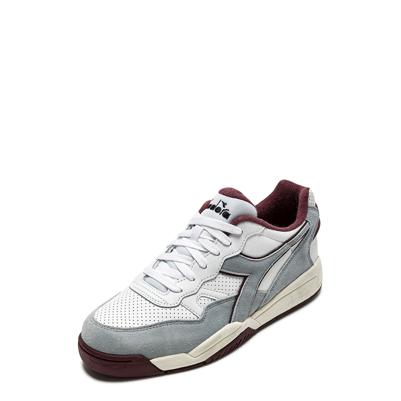Diadora Womens Winner SL Trainer Moon Rock / Malaga Red Diadora
