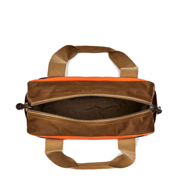 Filson Tin Cloth Tote Bag With Zipper Dark Tan / Flame Filson