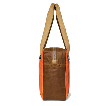 Filson Tin Cloth Tote Bag With Zipper Dark Tan / Flame Filson