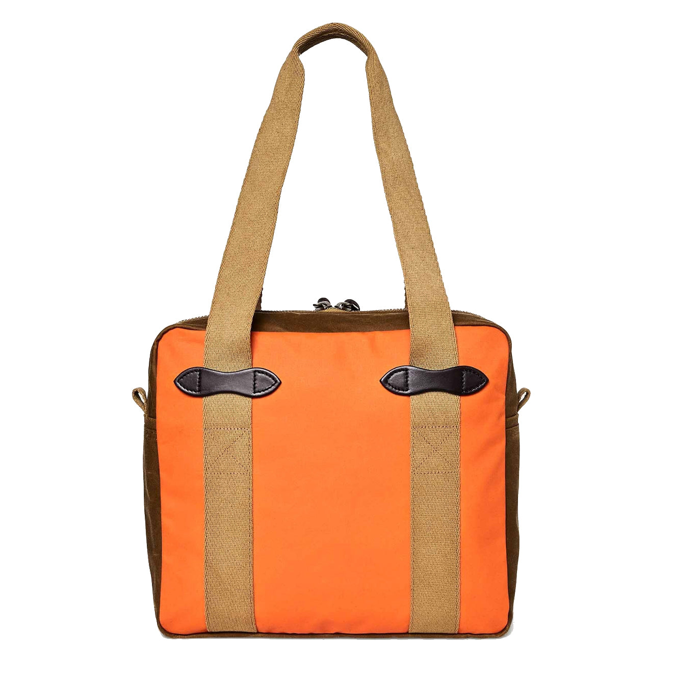 Filson Tin Cloth Tote Bag With Zipper Dark Tan / Flame Filson