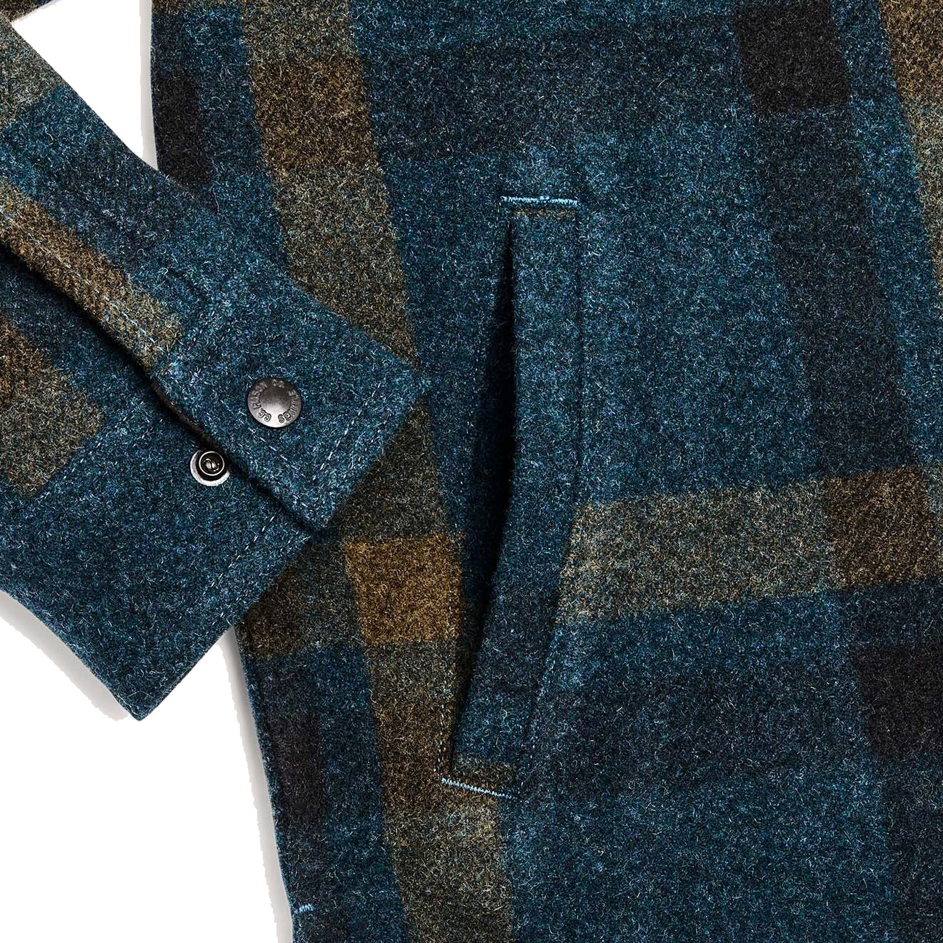 Filson Lined Mackinaw Jac-Shirt Teal / Ochre Plaid - Parasol Store