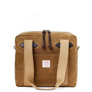 Filson Tin Cloth Tote Bag With Zipper Dark Tan - Parasol Store