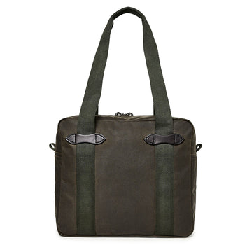 Filson Tin Cloth Tote Bag With Zipper Otter Green - Parasol Store