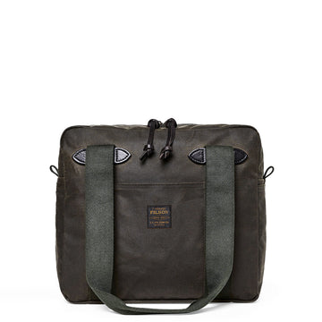 Filson Tin Cloth Tote Bag With Zipper Otter Green - Parasol Store