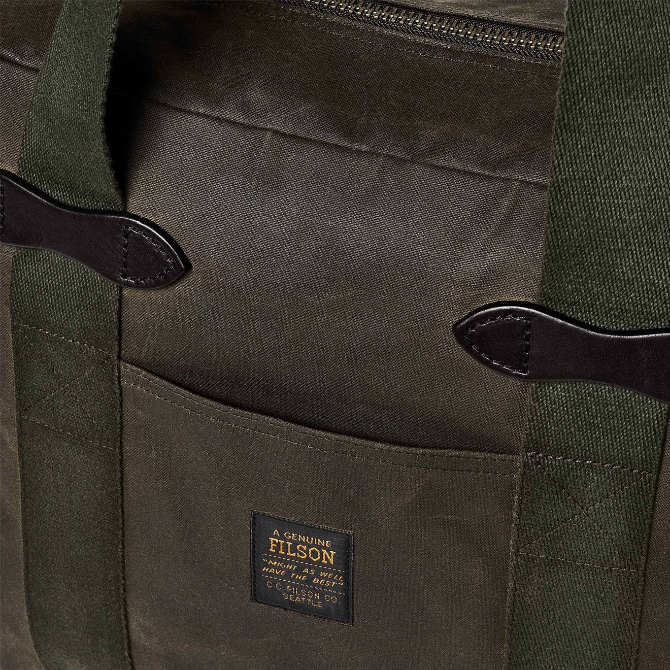 Filson Tin Cloth Tote Bag With Zipper - Parasol Store