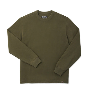 Filson Waffle Knit Thermal Crew Neck L/S Top Mossy Rock - Parasol Store