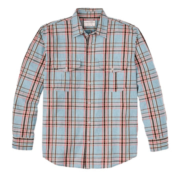 Filson Washed Feather Cloth Shirt Light Blue / Red / Natural Plaid - Parasol Store