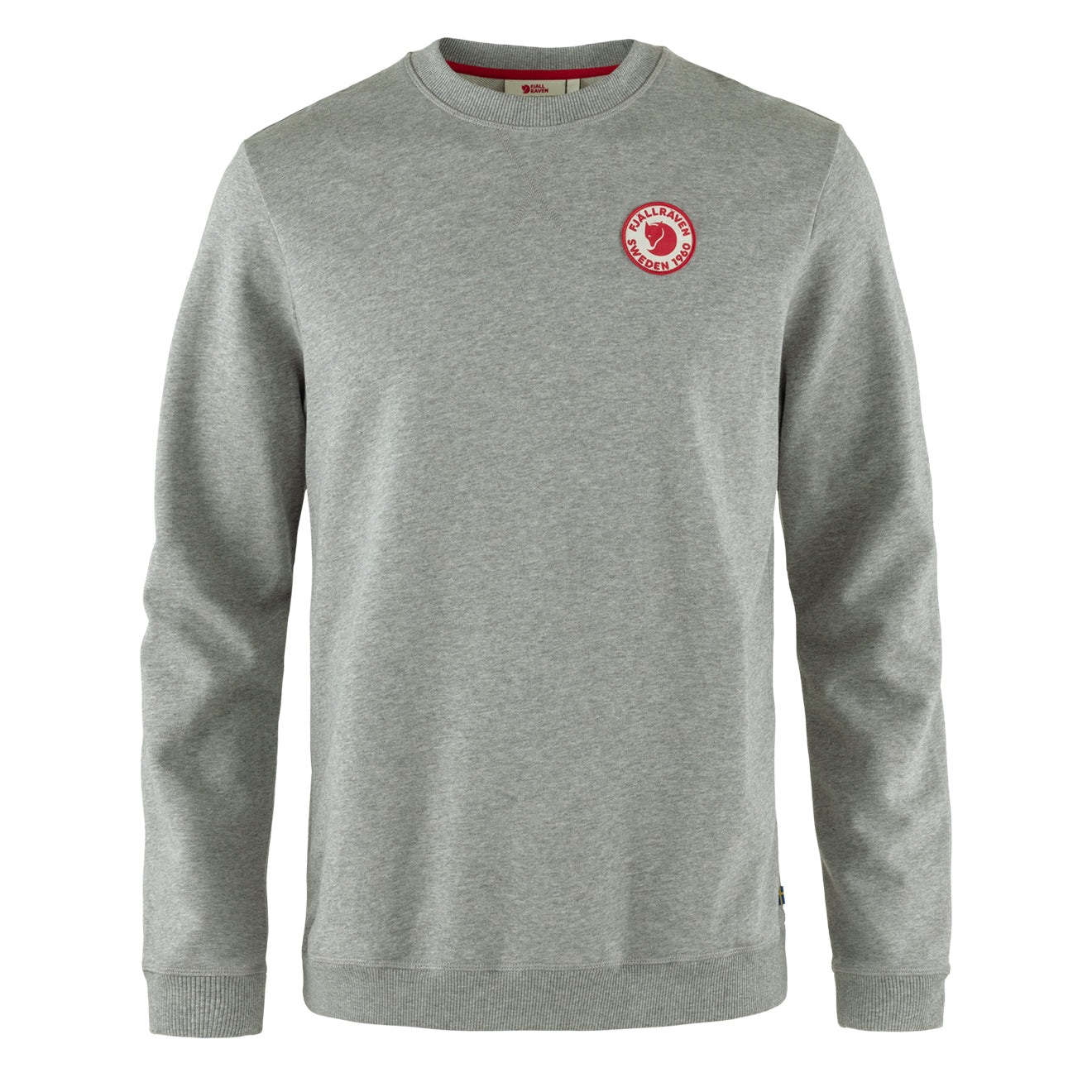 Fjallraven 1960 Logo Badge Sweater Grey Melange - Parasol Store