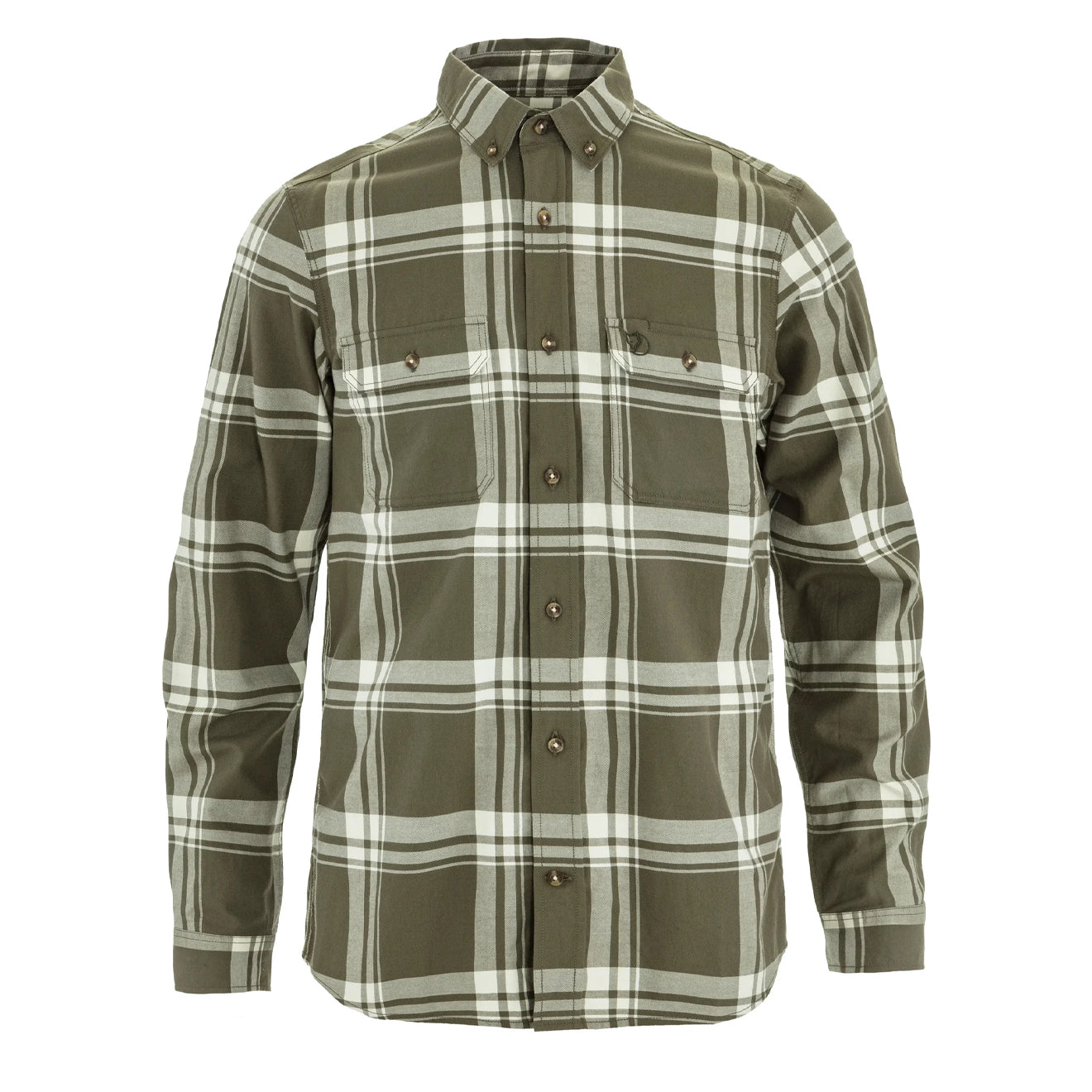 Fjallraven Ovik Lite Flannel Shirt Laurel Green / Chalk White
