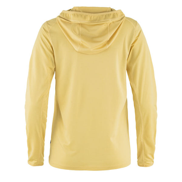 Fjallraven Womens Abisko Sun-Hoodie LS Hooded T-Shirt Mais Yellow - Parasol Store