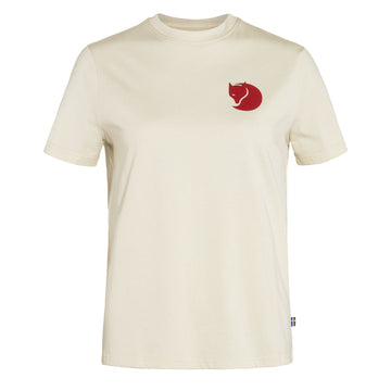 Fjallraven Womens Fox Boxy Logo Tee Chalk White - Parasol Store