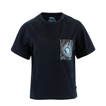 Fjallraven Womens Logo Pocket T-Shirt Dark Navy - Parasol Store