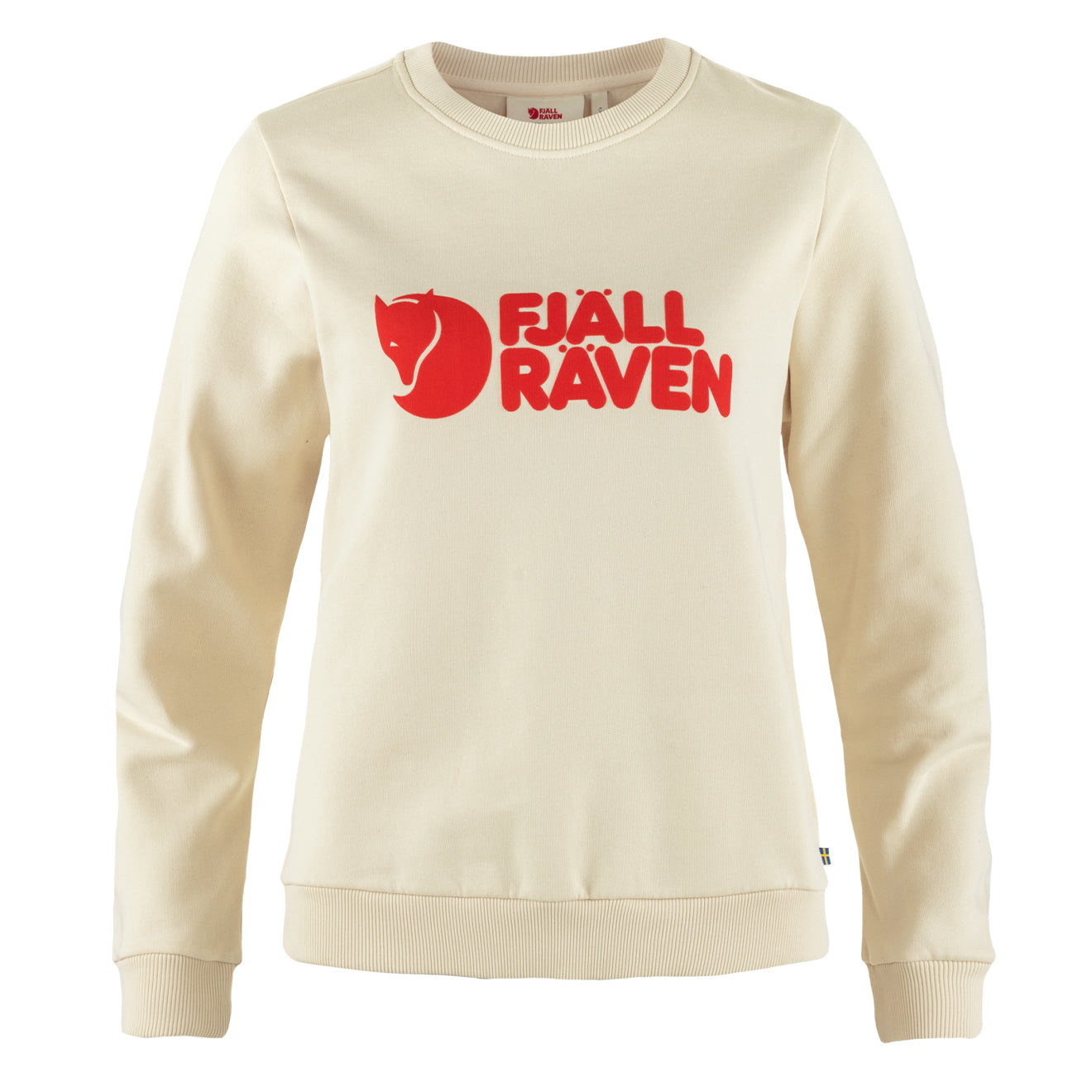 Fjallraven Womens Logo Sweater Chalk White / Flame Orange - Parasol Store