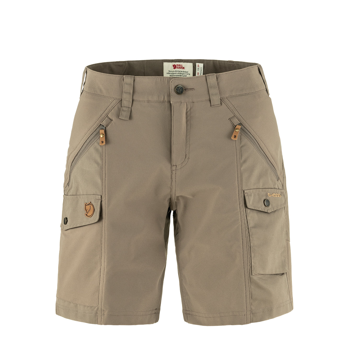 Fjallraven Womens Nikka Curved Shorts Suede Brown - Parasol Store