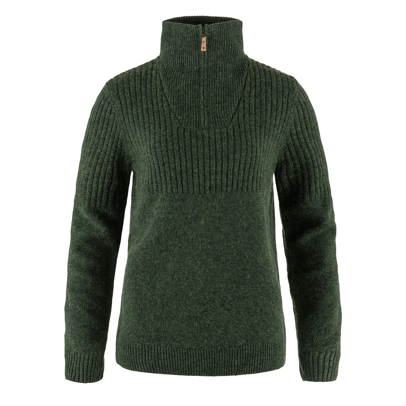 Fjallraven Womens Ovik Half Zip Knit Deep Forest - Parasol Store