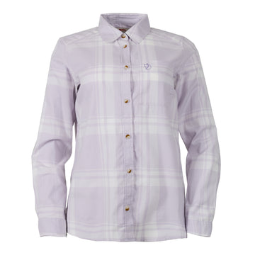Fjallraven Womens Ovik Lite Flannel Shirt Chalk White / Lavender Mist - Parasol Store