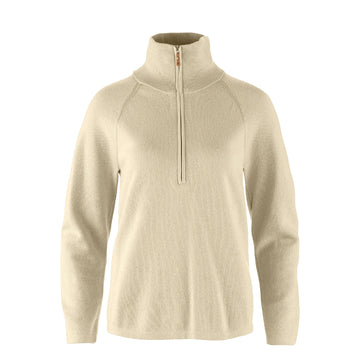 Fjallraven Womens Ovik Lite Half Zip Light Beige - Parasol Store