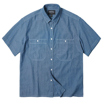 Frizmworks Chambray Big Pocket Half Shirt Blue Blue - Parasol Store