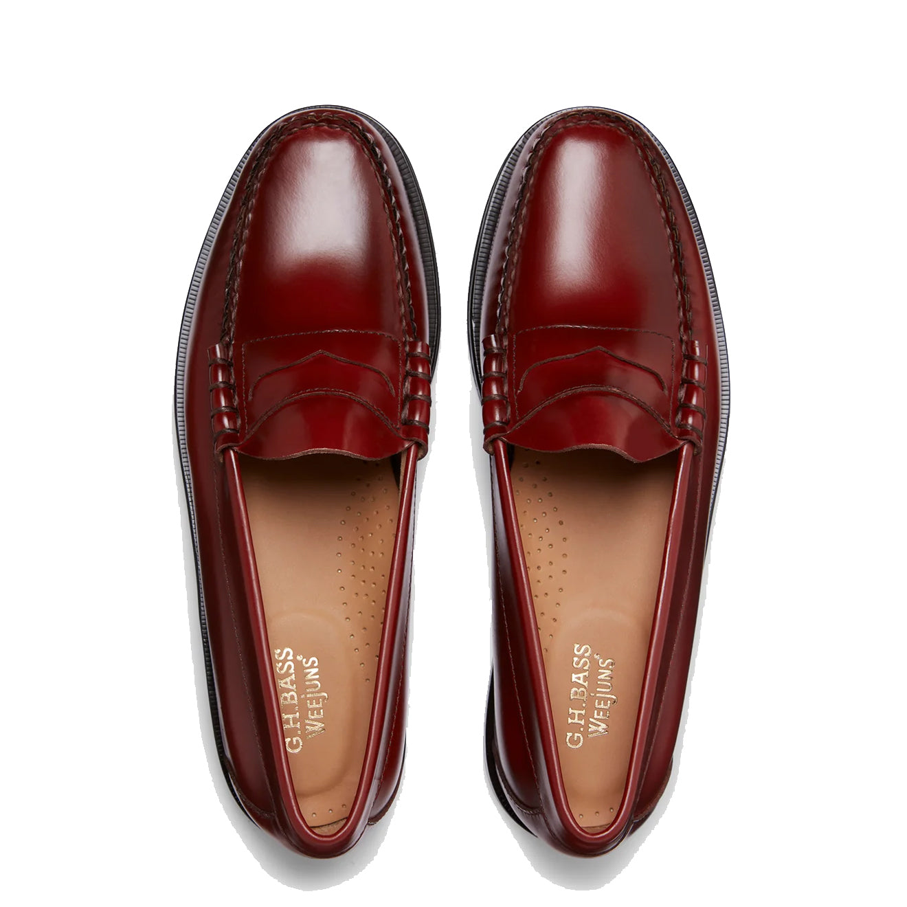 G.H.Bass Weejuns Larson Penny Loafers Smoke Paprika Leather - Parasol Store
