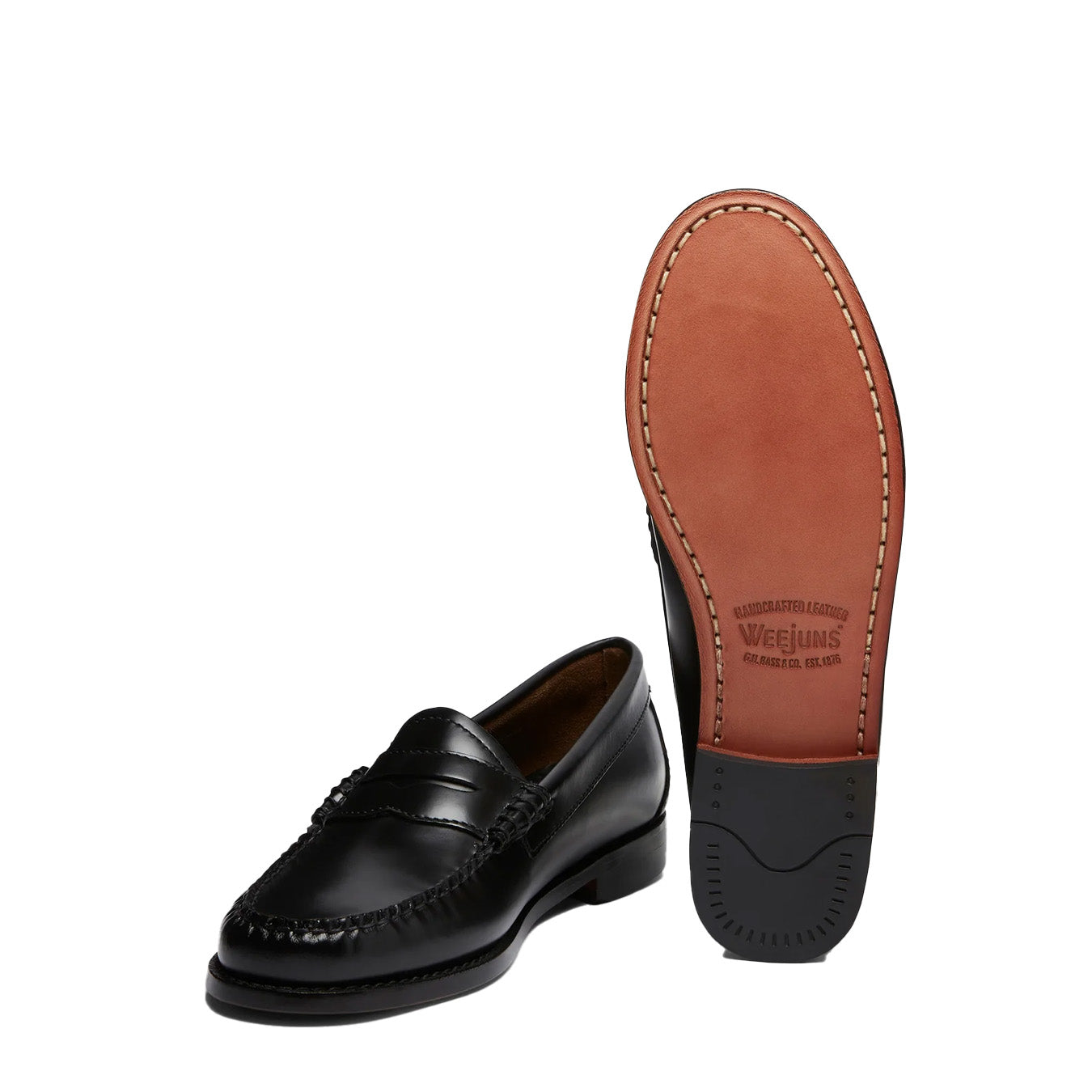 G.H.Bass Womens Bass Weejun Penny Loafer Black Leather - Parasol Store