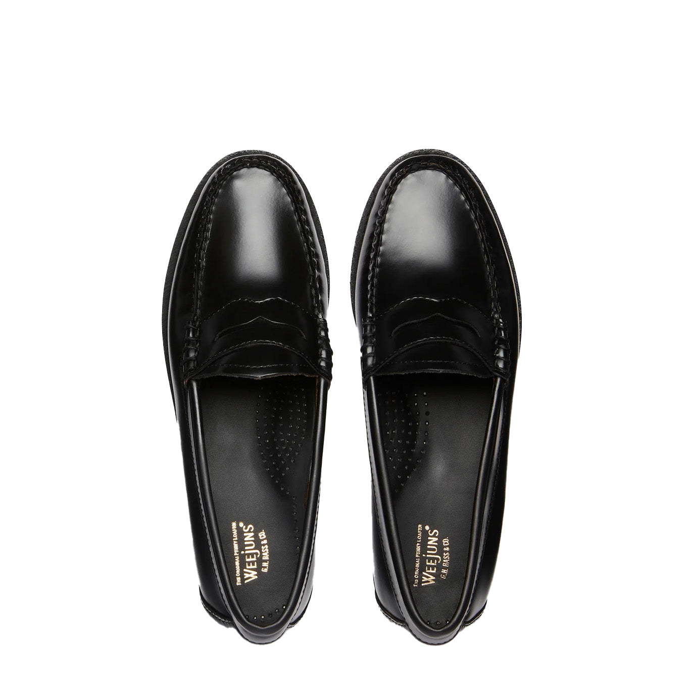 G.H.Bass Womens Bass Weejun Penny Loafer Black Leather - Parasol Store