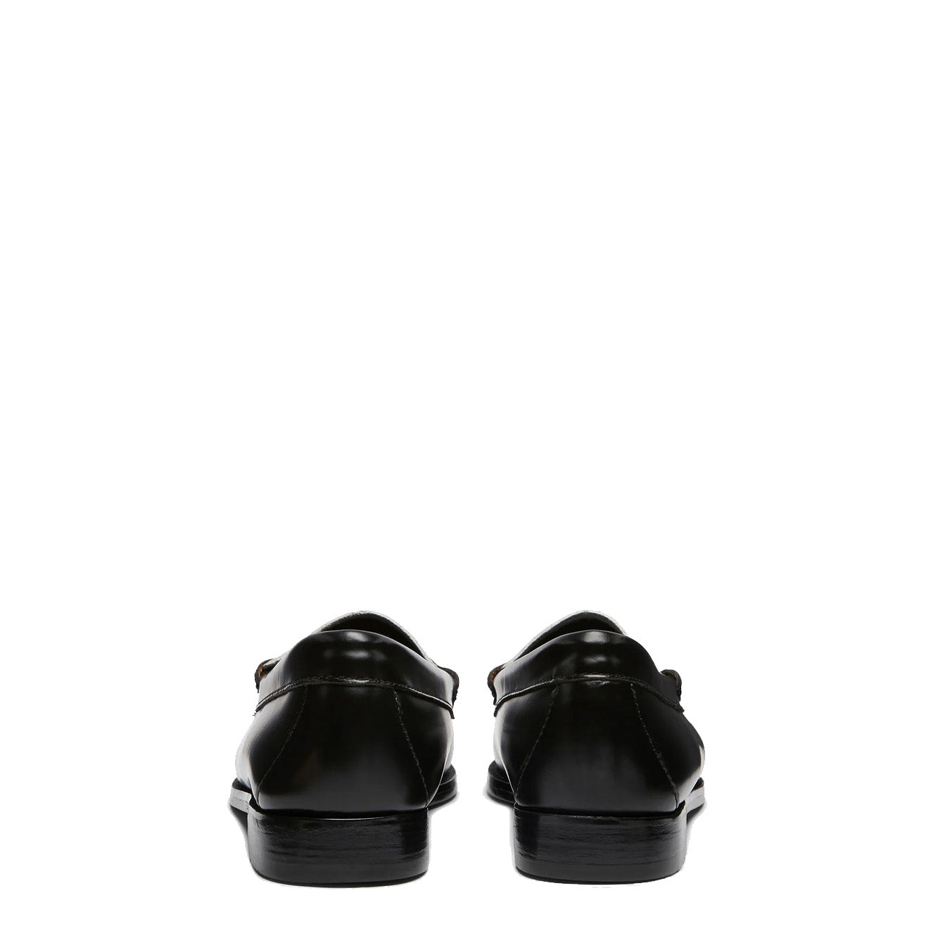 G.H.Bass Womens Bass Weejun Penny Loafer Black & White Leather - Parasol Store