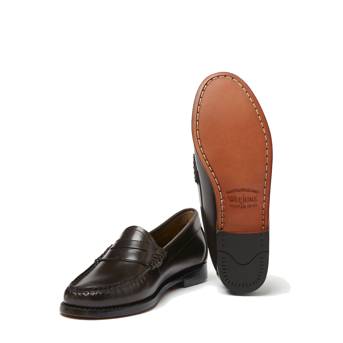 G.H.Bass Womens Bass Weejun Penny Loafer Chocolate Leather - Parasol Store