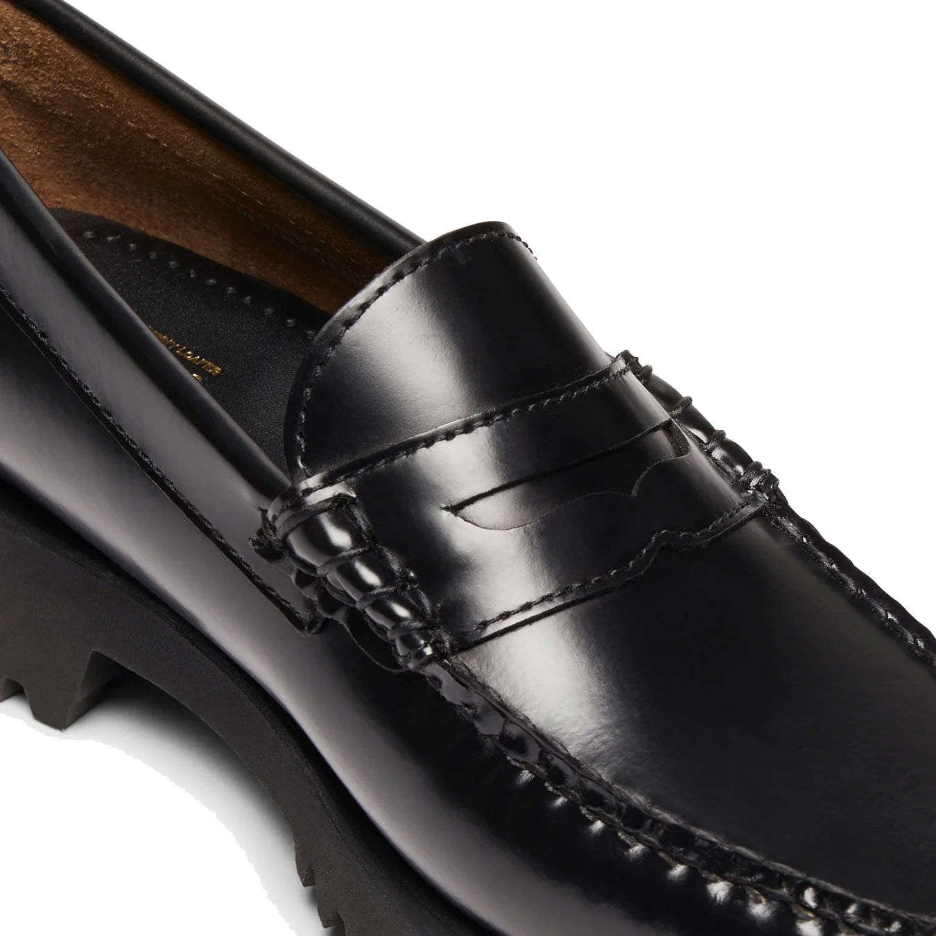 G.H.Bass Womens Weejuns 90s Penny Loafers Black Leather - Parasol Store