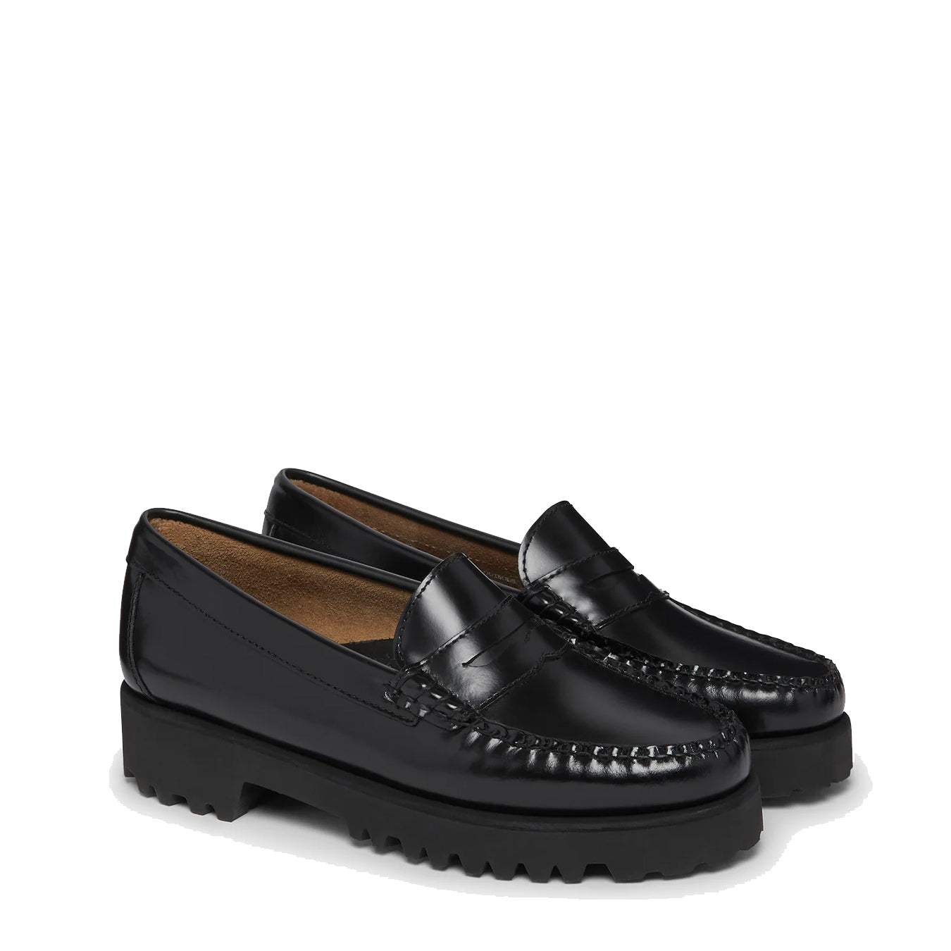 G.H.Bass Womens Weejuns 90s Penny Loafers Black Leather - Parasol Store