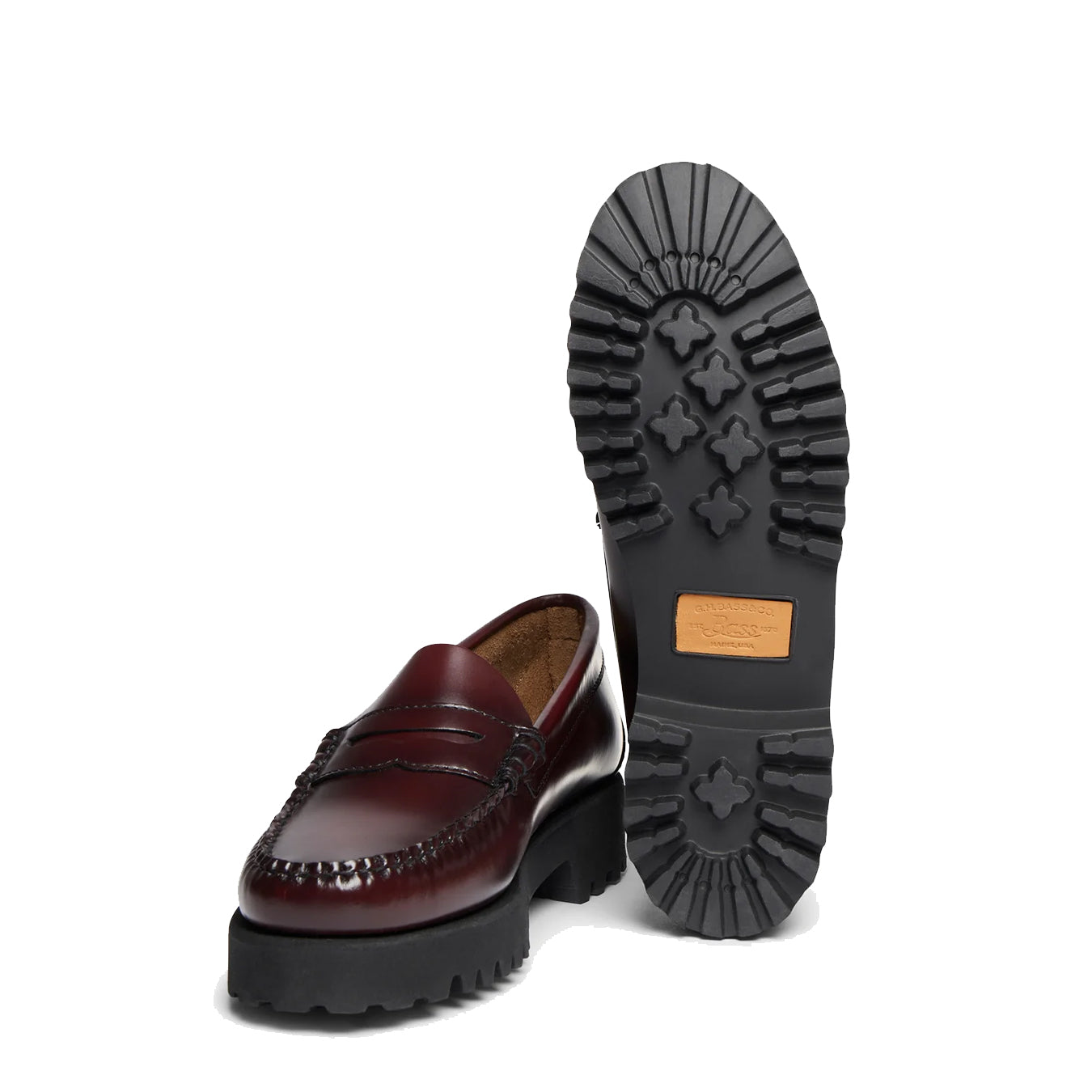 G.H.Bass Womens Weejuns 90s Penny Loafers Wine Leather - Parasol Store