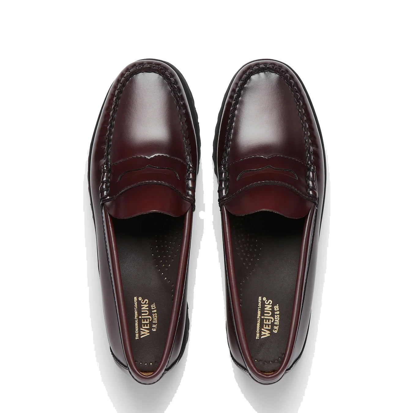 G.H.Bass Womens Weejuns 90s Penny Loafers Wine Leather - Parasol Store