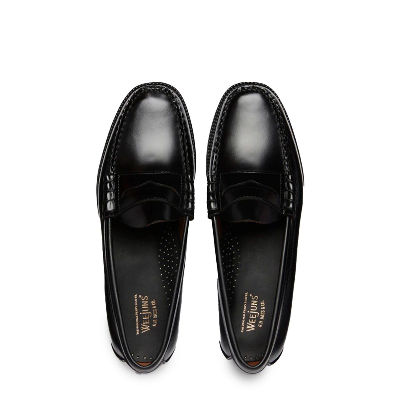 G.H Bass Weejun Step Larson Moc Penny Black Leather - Parasol Store