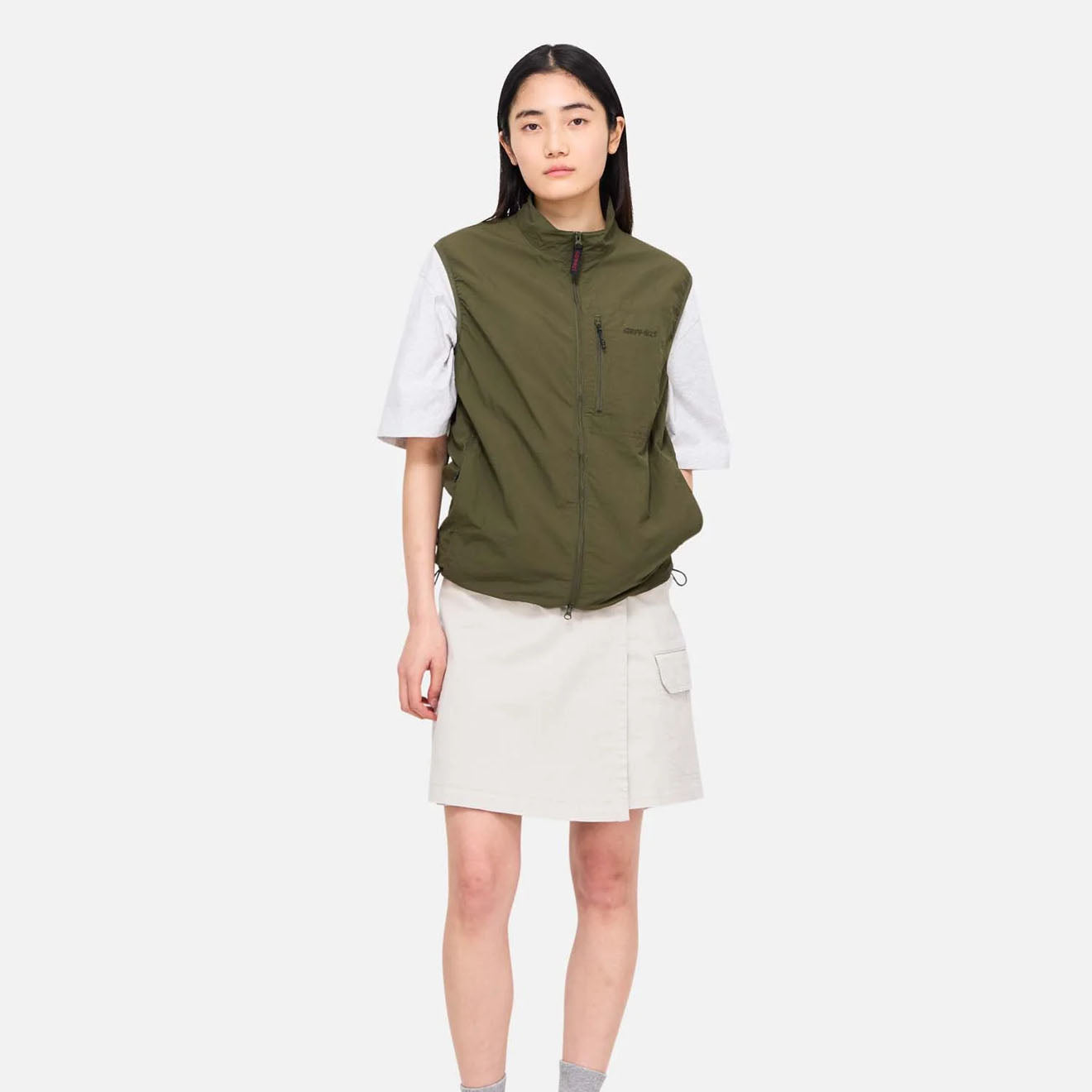 Gramicci Nylon Vest Deep Olive - Parasol Store