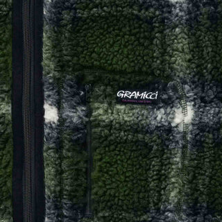 Gramicci Shadow Plaid Sherpa Jacket Olive Shadow Plaid - Parasol Store