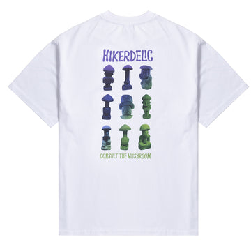 Hikerdelic Consult The Mushroom SS T-Shirt White - Parasol Store