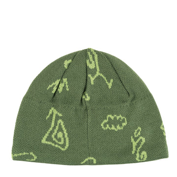 Hikerdelic Petroglyph Skull Beanie Forest Green - Parasol Store